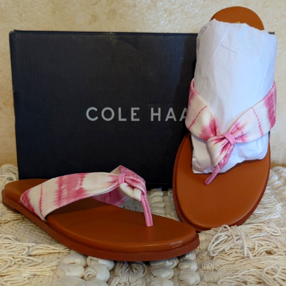 Cole Haan NIB Sandals 7 Pink/Wht